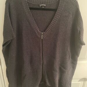Express Gray Knit Cardigan